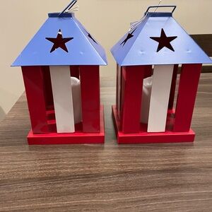 NWT set of 2 patriotic lanterns by Martha Stewart